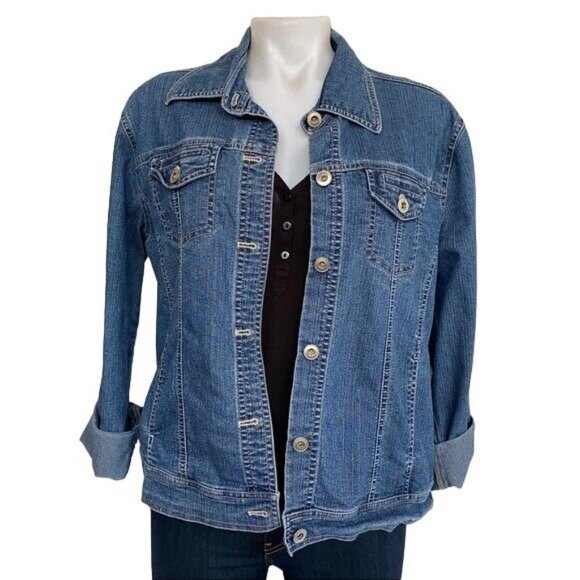 Erika Jackets & Blazers - Vintage Erika Denim Jacket Blue Jean Button Down Jacket Size S